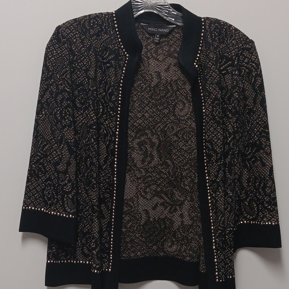 Ming Wang black/ gold  metallic knit jacket , size small - Picture 1 of 6